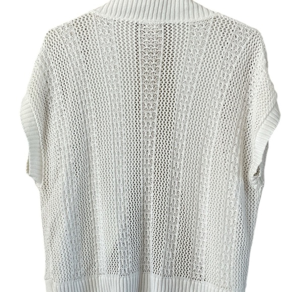 Faded Glory White Cardigan Sweater with Textured Knit Size Large - Picture 2 of 9